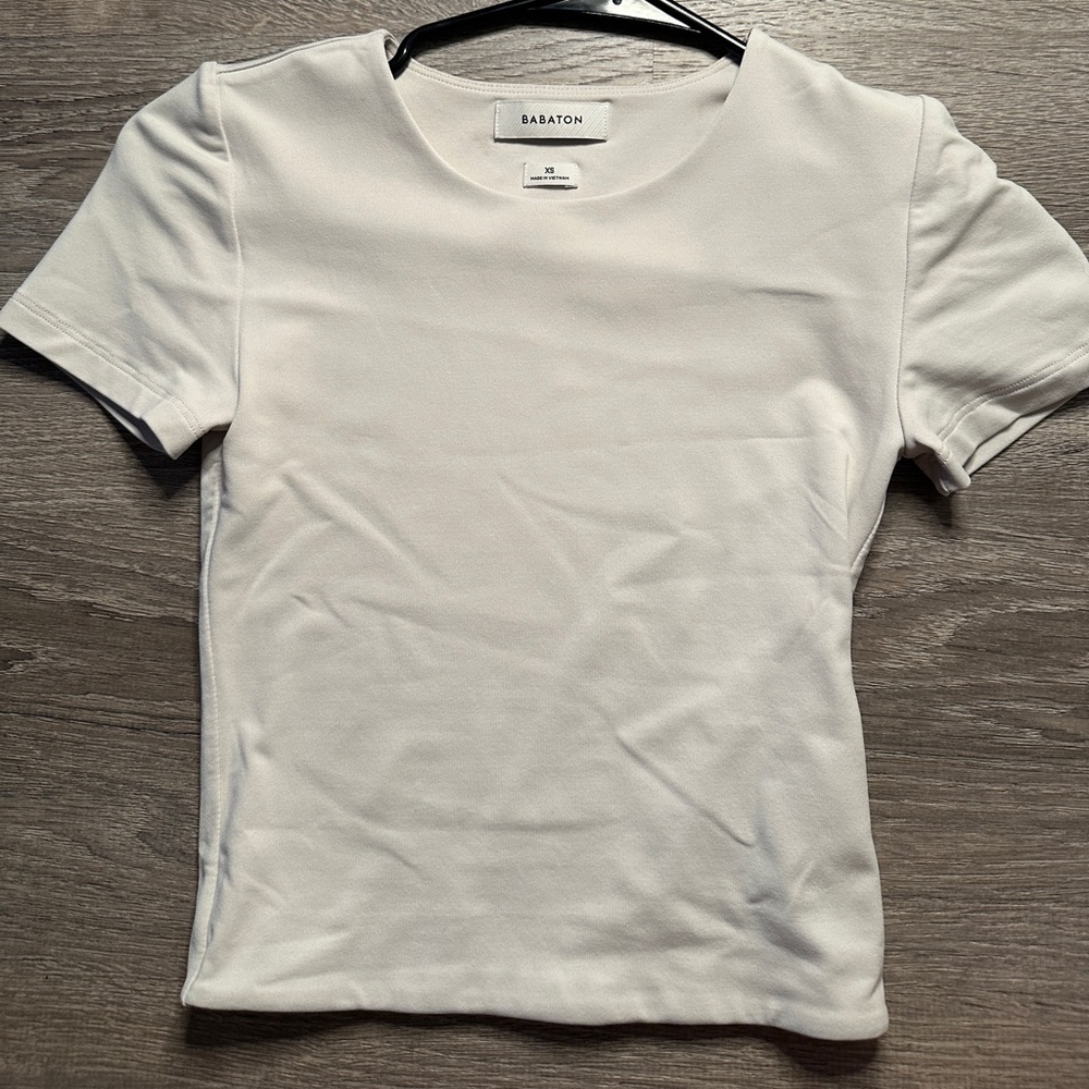 Aritzia Contour Crop T Shirt - Matte Pearl